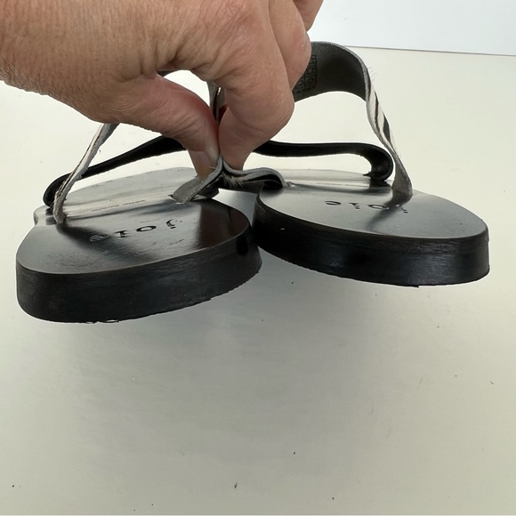 ♦️SOLD♦️JOIE Bannison Zebra Black White Cowhide Leather Slip On Mules Flat Sanda - Picture 8 of 12